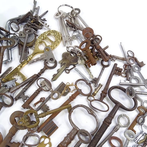 37 - A collection of mainly Victorian keys, and a small moneybox in the form of a safe