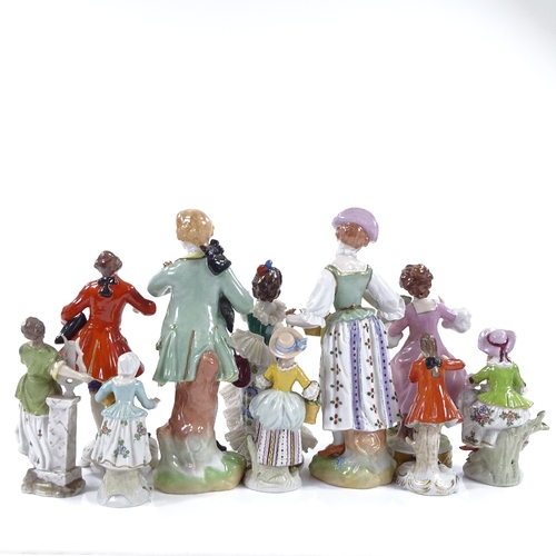 54 - 10 various Continental porcelain figures, including Dresden and Sitzendorf (10)