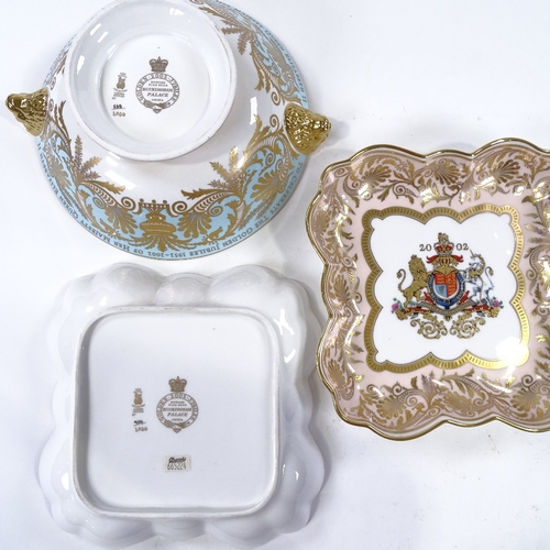 55 - A pair of 2002 Buckingham Palace Golden Jubilee limited edition china bowls, width 22cm, and a simil... 