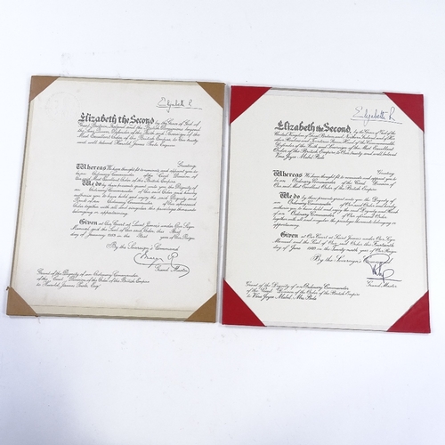 63 - 2 OBE Certificates dated 1953 and 1980