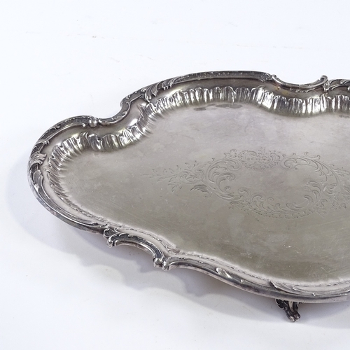 73 - WMF electroplate tea tray, circa 1900, with cast-shaped surround, length 48cm