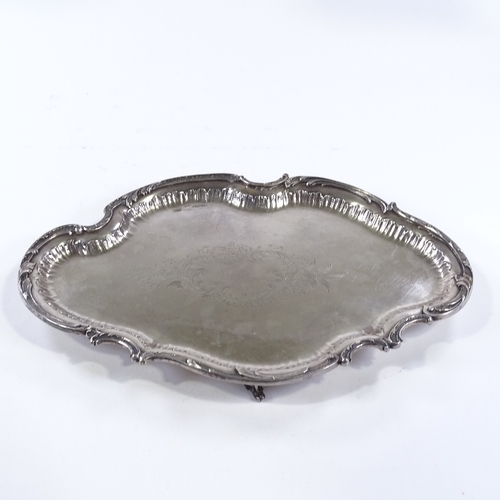 73 - WMF electroplate tea tray, circa 1900, with cast-shaped surround, length 48cm