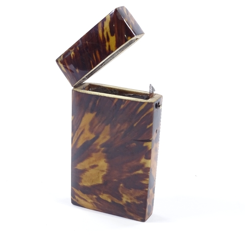 8 - A Victorian blonde tortoiseshell cigar case, 13cm x 7cm