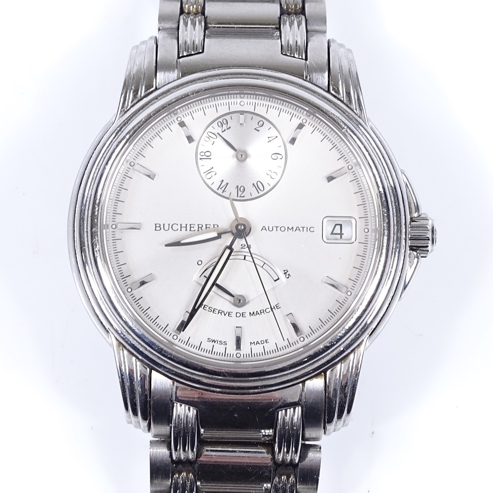 BUCHERER a stainless steel Archimedes automatic wristwatch 28