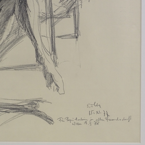 1368 - Georg Eisler (1928 - 1998), charcoal/crayon on paper, seated nude, signed and dated 1977, 25