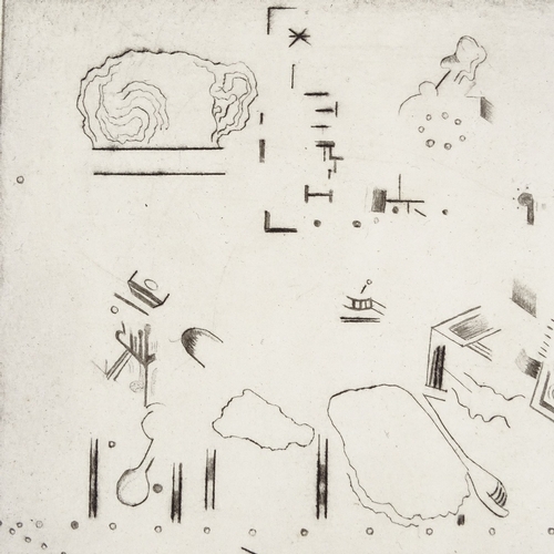 1378 - Jack Smith, engraving, abstract, signed in pencil, 1968, plate size 5