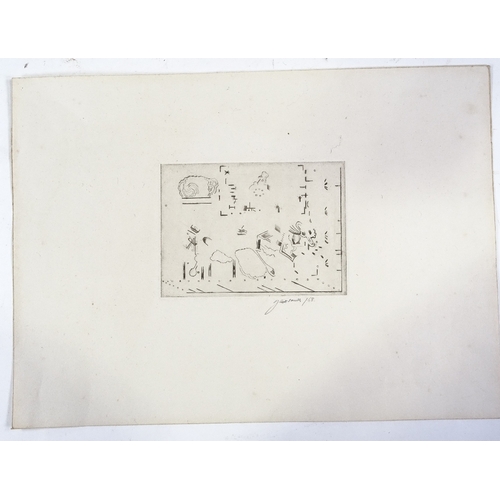 1378 - Jack Smith, engraving, abstract, signed in pencil, 1968, plate size 5