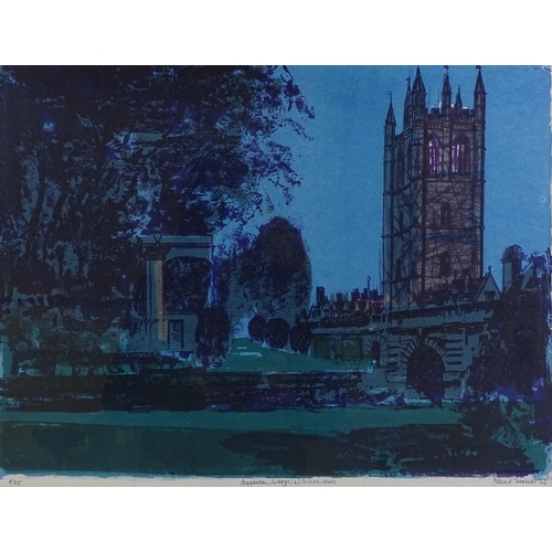 1390 - Robert Tavener, colour print, Magdalene College (2) Oxford series, signed in pencil 1966, no. 4/25, ... 