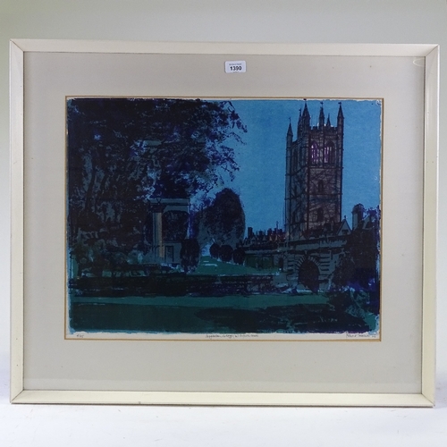 1390 - Robert Tavener, colour print, Magdalene College (2) Oxford series, signed in pencil 1966, no. 4/25, ... 