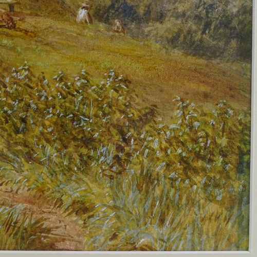 1394 - 19th/20th century watercolour, blackberry picking near Hastings, unsigned, 14