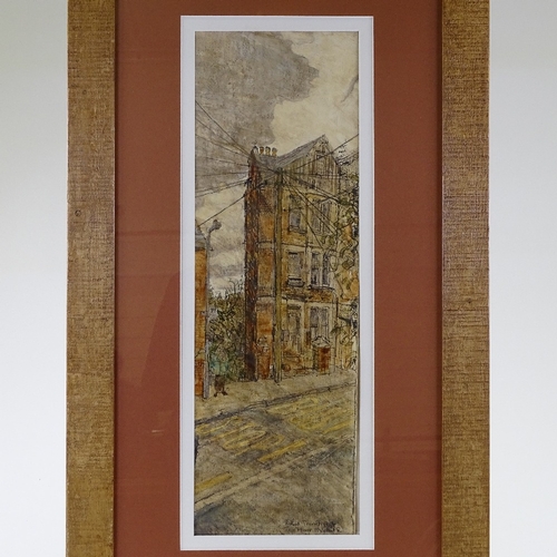 1396 - Jean Howell, watercolour, Robert Tressell's House Hastings, signed, 24