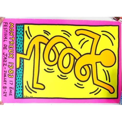 1397 - Keith Haring, original poster print for the Montreux 1983 Jazz Festival, signed in the image