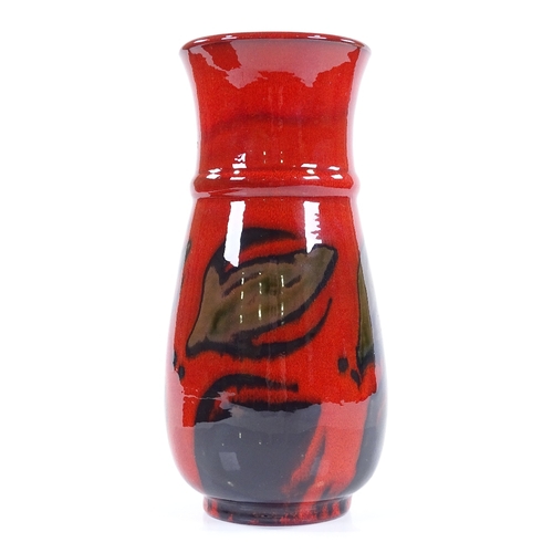 127 - Poole Pottery Dorset Ware vase, designed in 1977 by Ros Sommerfelt, red glaze, height 22.5cm