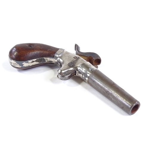 28 - A small Antique percussion pocket pistol, length 13cm