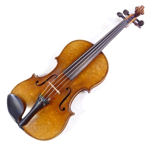 67 - A early 20th century violin by Albert Claudot, Luthier Dijon, dated 1937, body length 35.5cm (14