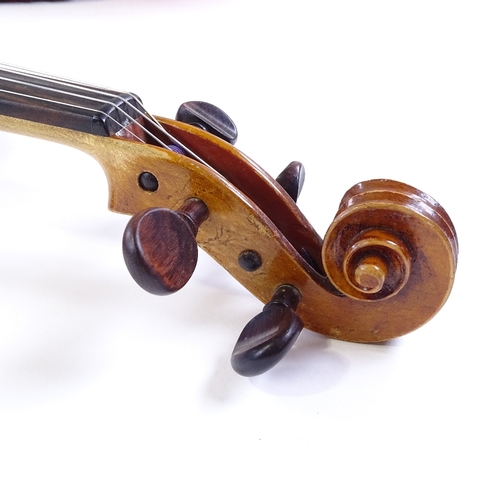 67 - A early 20th century violin by Albert Claudot, Luthier Dijon, dated 1937, body length 35.5cm (14