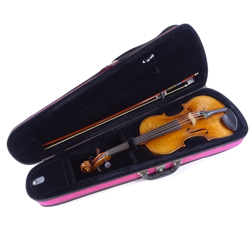 67 - A early 20th century violin by Albert Claudot, Luthier Dijon, dated 1937, body length 35.5cm (14