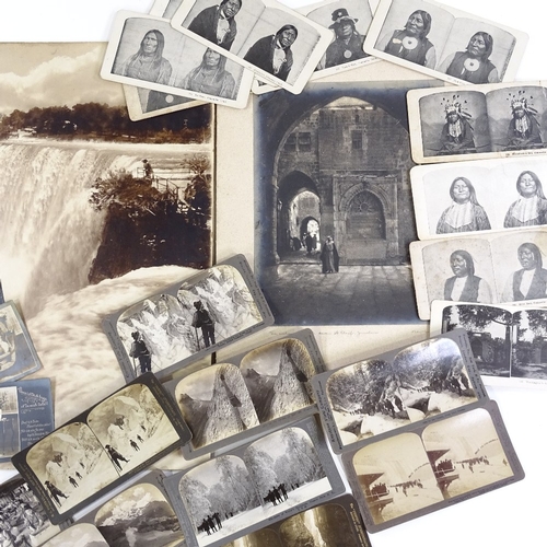 74 - A collection of 19th century stereoscopic travel cards, including Japan, Canada and USA, together wi... 