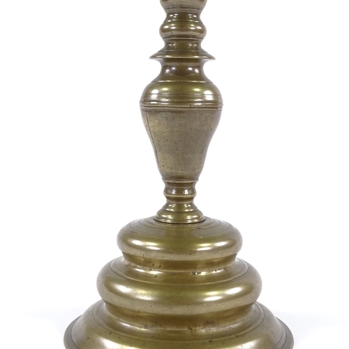 148 - A 17th century bronze pricket candle stand, height overall 44cm