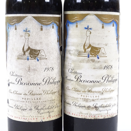 178 - 2 bottles of Chateau Mouton Baronne Philippe 1978 Pauillac