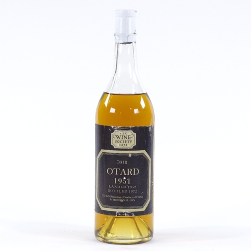 180 - A bottle of Wine Society Otard 1951 Cognac, landed 1952 bottled 1972