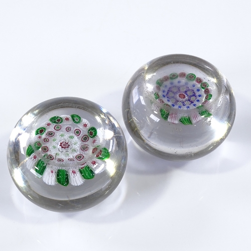 185 - 2 similar Baccarat Millefiori paperweights, diameter 5cm