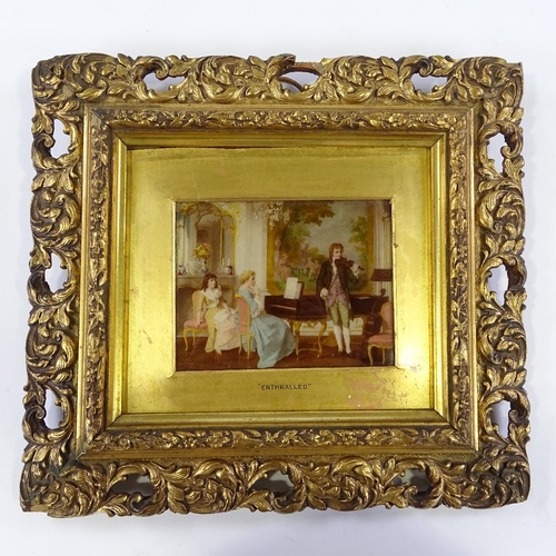 193 - A Victorian crystoleum print behind convex glass, titled 