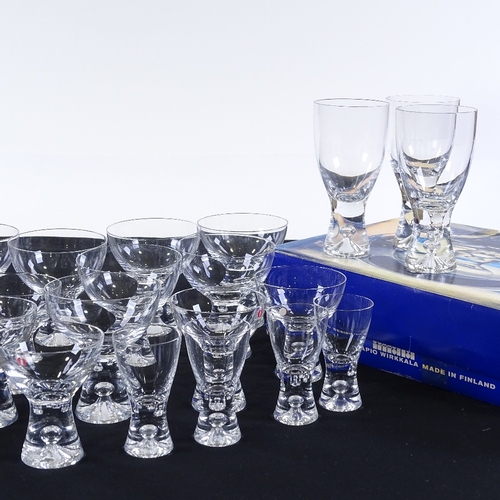 202 - Iittala Finland, suite of Tapio drinking glasses designed by Tapio Wirkkala (32), purchased from Har... 