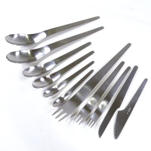 203 - Arne Jacobsen for Michelson, an original set of stainless steel cutlery, 6 place settings, originall... 