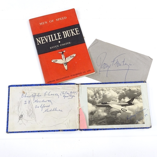 230 - An autograph album, containing a photograph of a Hawker Hurricane aircraft signed by the designer Sy... 