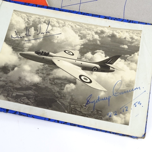 230 - An autograph album, containing a photograph of a Hawker Hurricane aircraft signed by the designer Sy... 