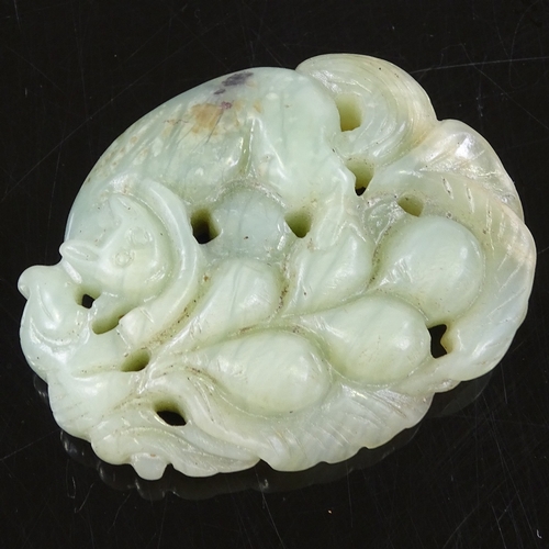 246 - A Chinese relief carved jade pendant, length 5cm