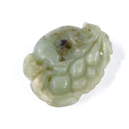 246 - A Chinese relief carved jade pendant, length 5cm