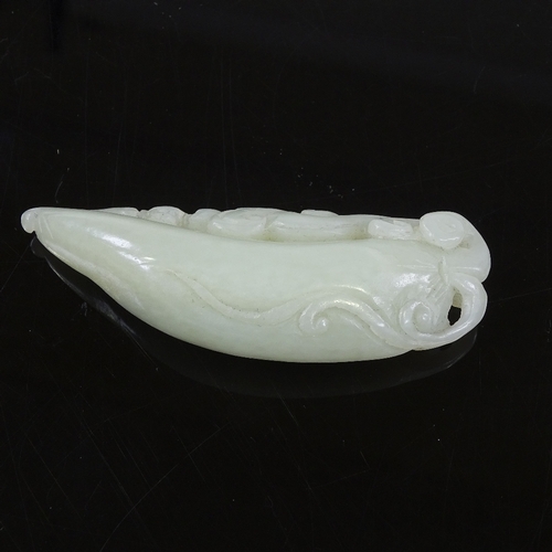 249 - A Chinese carved jade fruit, length 7cm