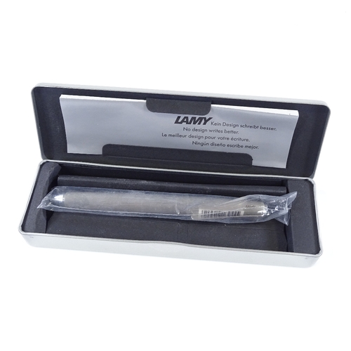 251 - Lamy Germany, brushed stainless steel ball pen, new and boxed