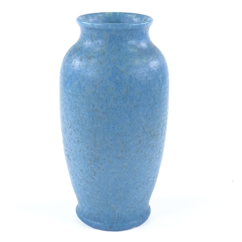 258 - Pilkington's Royal Lancastrian, large handmade vase by Edward Radford circa 1932, turquoise over gre... 