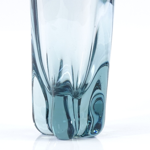 266 - Whitefriars lobed vase in Arctic blue, designed by Geoffrey Baxter 1957-'57, height 22.5cm