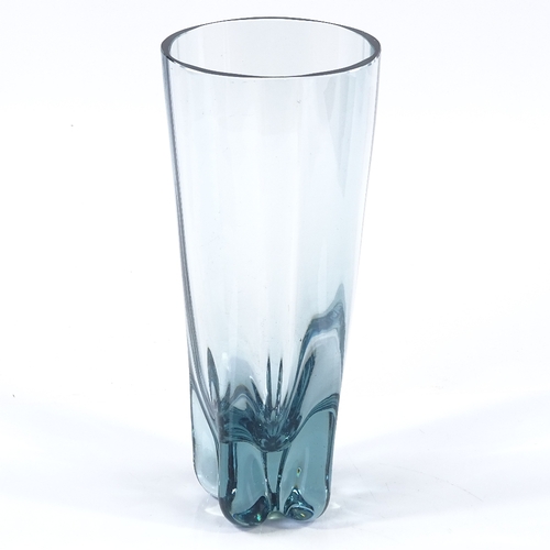 266 - Whitefriars lobed vase in Arctic blue, designed by Geoffrey Baxter 1957-'57, height 22.5cm