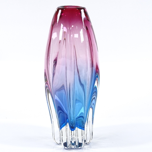 267 - Cribska (Czech) vase designed by Josef Hodspodka, pink graduating to blue, height 25cm