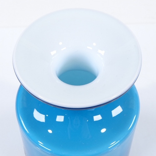 268 - Holmegaard Denmark, blue/white vase by Per Lutken, from the Carnaby range 1968, height 13cm