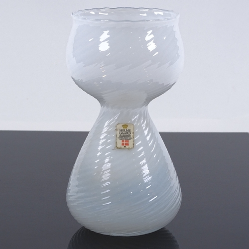 269 - Holmegaard Denmark, white Hyacinth vase designed by Michael Bang, height 16cm