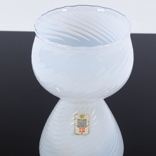 269 - Holmegaard Denmark, white Hyacinth vase designed by Michael Bang, height 16cm