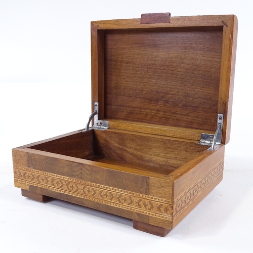 279 - A modern Tunbridge Ware style parquetry inlaid jewel box, width 19cm