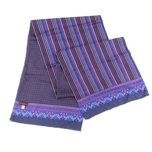 300 - Mulberry, double-sided silk scarf, 150cm x 33.5cm