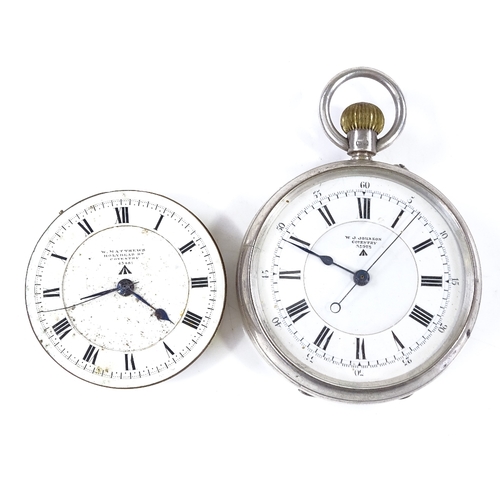 359 - A First War Period silver-cased open-face top-wind doctor's military issue pocket watch, by W J John... 