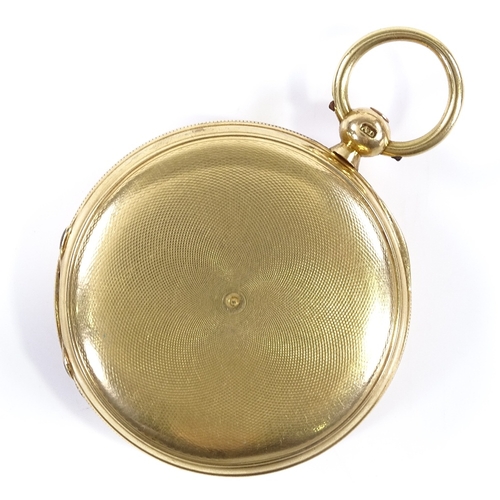 362 - A 19th century 18ct gold full hunter key-wind pocket watch, by E White of Cockspur Street, London, w... 