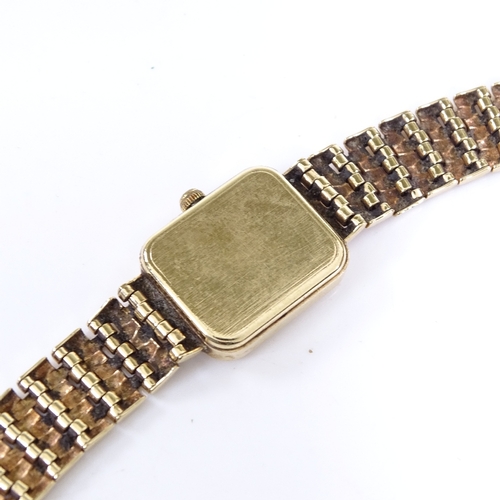 404 - ROTARY - a lady's 9ct gold quartz wristwatch, champagne dial with gilded baton hour markers on 9ct b... 