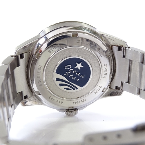 405 - SEA-GULL - a stainless steel Ocean Star diver's automatic wristwatch, blue dial and bezel with lumin... 