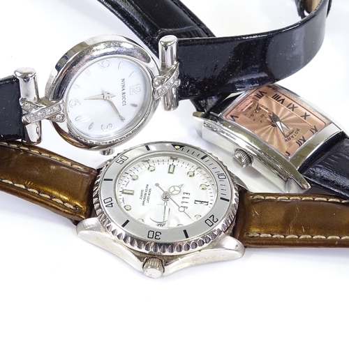 427 - 3 lady's quartz wristwatches, including Rotary, Nina Ricci, and Elle (3)