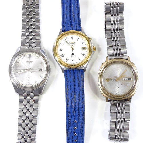 429 - SEIKO - 3 wristwatches, including kinetic and automatic (3)